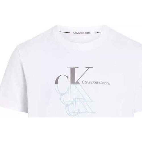 Textil Homem T-shirts e Pólos Calvin Klein Jeans J30J325352-YAF-1-1 Branco