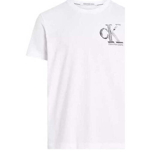 Textil Homem T-shirts e Pólos Calvin Klein Jeans J30J325498-YAF-1-1 Branco