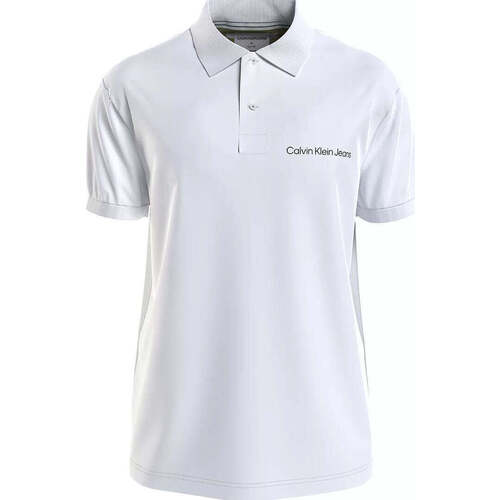 Textil Homem T-shirts e Pólos Calvin Klein Jeans J30J325495-YAF-1-1 Branco