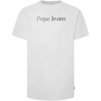 Textil Homem high shine short-sleeve dress Pepe Chafe JEANS  Branco