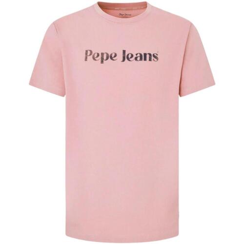 Textil Homem T-Shirt mangas curtas Pepe Piccola JEANS  Rosa