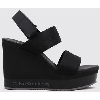 Sapatos Mulher Sandálias Calvin Klein Jeans WEDGE SANDAL WEBBING IN MR Preto