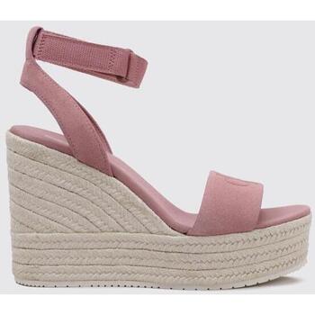 Sapatos Mulher Sandálias Long Sleeve Textured Knit Dress with Front Rouching WEDGE SANDAL SU MG BTW Rosa