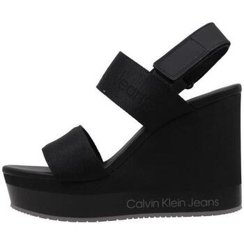 Calvin Klein Jeans WEDGE SANDAL WEBBING IN MR Preto