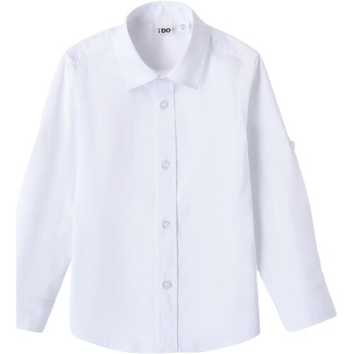 Textil Rapaz Camisas mangas comprida Ido 48232 Branco