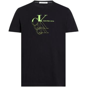 Textil Homem T-Shirt mangas curtas Calvin Klein Jeans  Preto