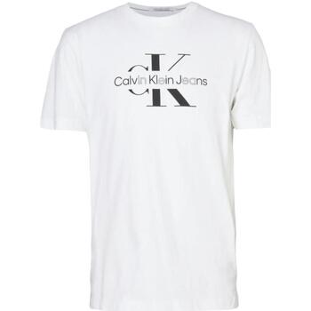 Textil Homem T-Shirt mangas curtas Calvin Logo Klein Jeans  Branco