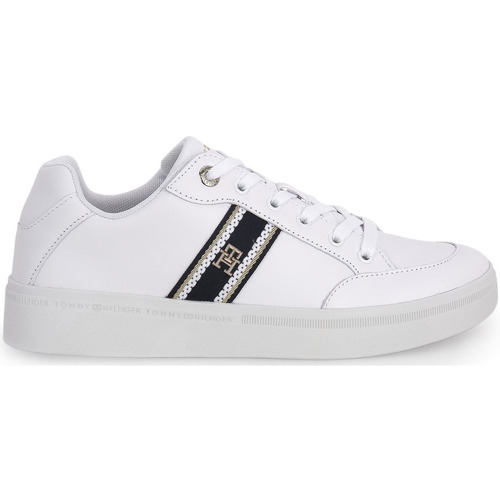 Sapatos Mulher Sapatilhas Tommy Statement Hilfiger YBS WEBBING COURT Branco