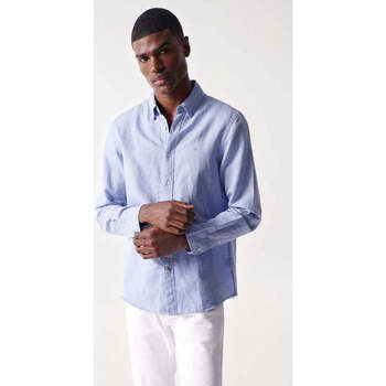 Textil Homem Camisas mangas comprida Salsa 21005685-820-3-1 Azul