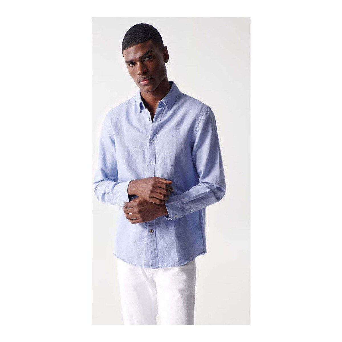 Textil Homem Camisas mangas comprida Salsa 21005685-820-3-1 Azul
