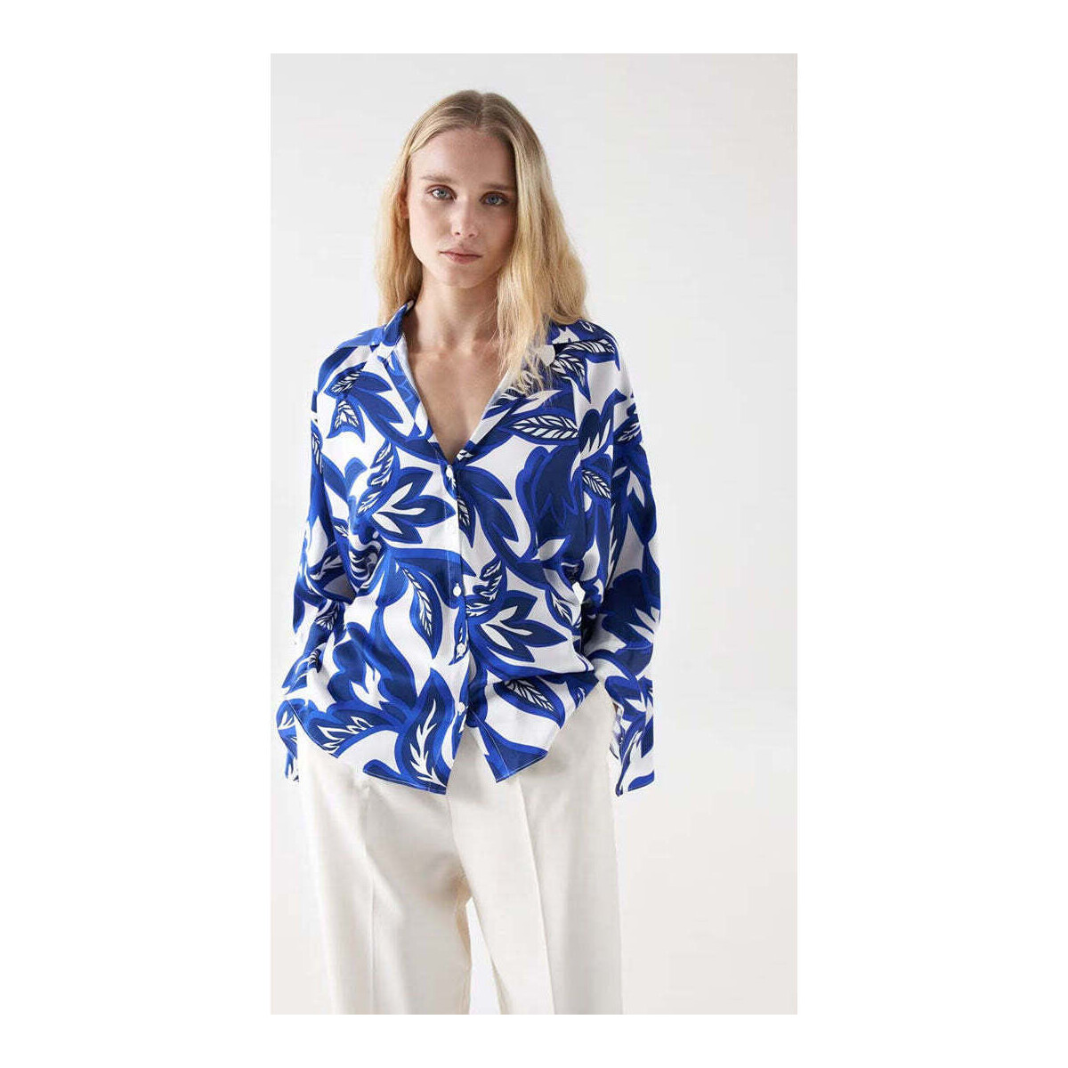 Textil Mulher camisas Salsa 21007777-830-3-1 Azul