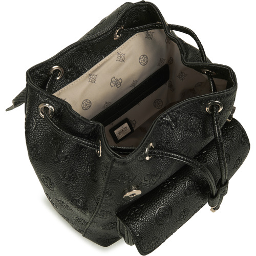 Guess CRESIDA SMALL FLAP BACKPACK Preto