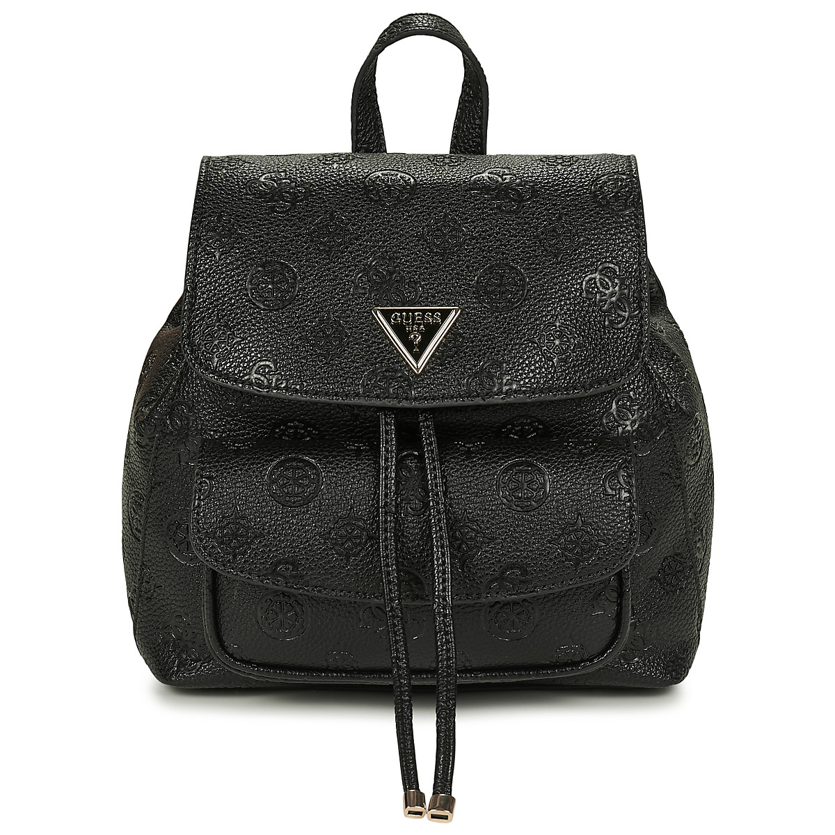 Malas Mulher Mochila Guess CRESIDA SMALL FLAP BACKPACK Preto