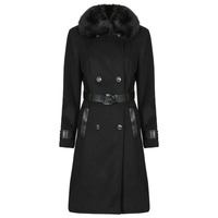 Textil Mulher Casacos Guess AMELIA DOUBLE BREAST BELT COAT Preto