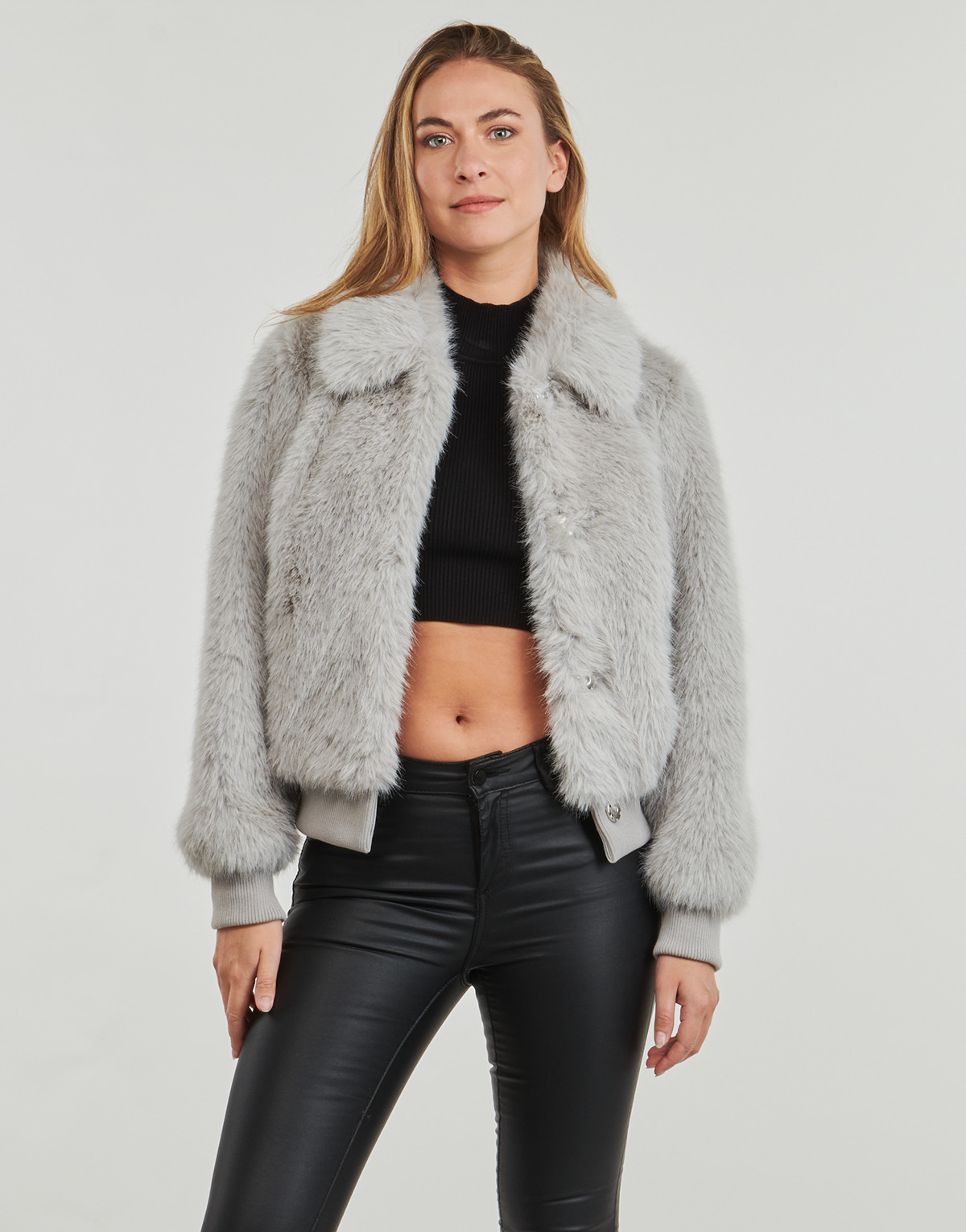 Textil Mulher Jaquetas Guess LS SOAVE BOMBER JACKET Cinza
