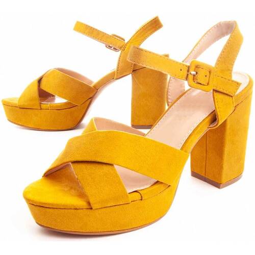 Sapatos Mulher Sandálias Leindia 88201 Amarelo