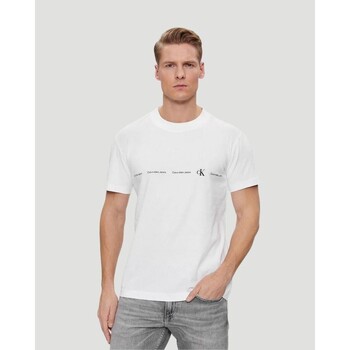 Textil Homem T-Shirt mangas curtas Calvin Klein T-shirt Stacked Logo J30J324668YAF Branco