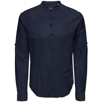 Textil Homem Camisas mangas comprida Primavera / Verão  22009883 CAIDEN Azul