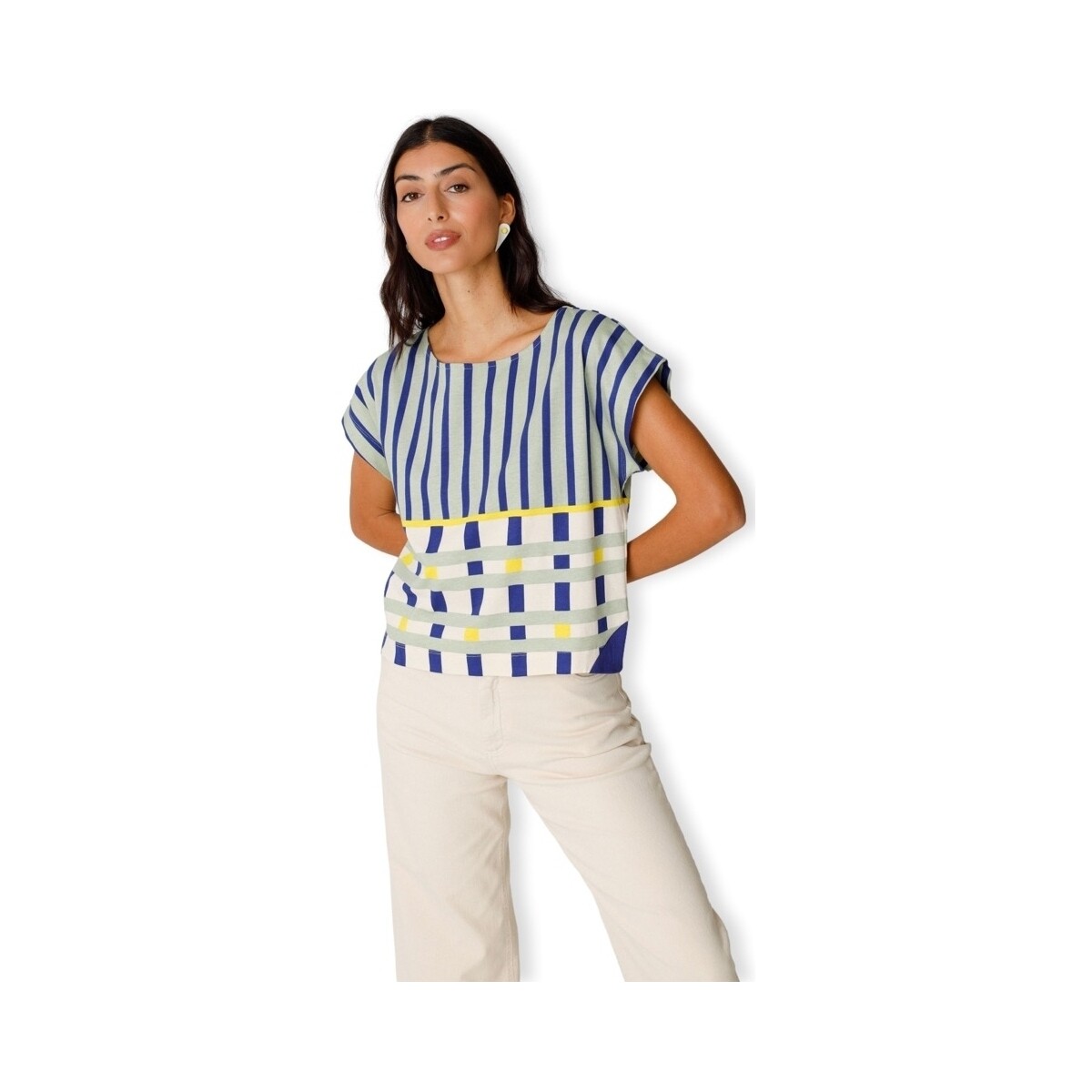 Textil Mulher Sweats Skfk T-Shirt Eider-Gots - White Multicolor