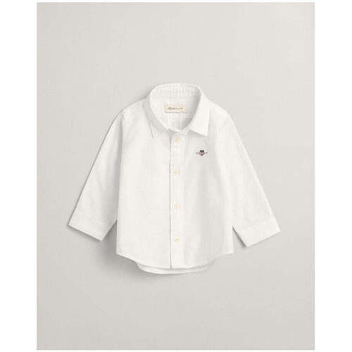Textil Rapaz Camisas mangas comprida Gant Kids 530009-110-1-13 Branco