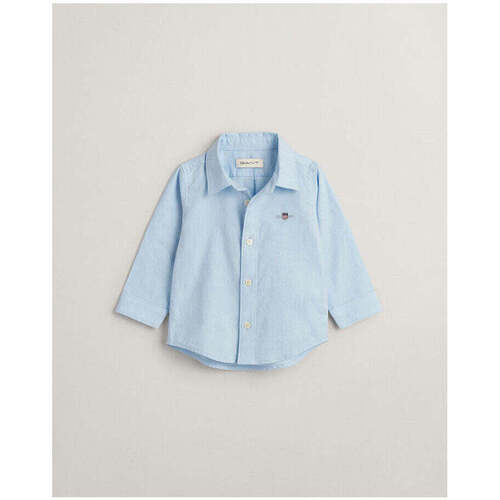 Textil Rapaz Camisas mangas comprida Gant Kids 530009-468-3-14 Azul