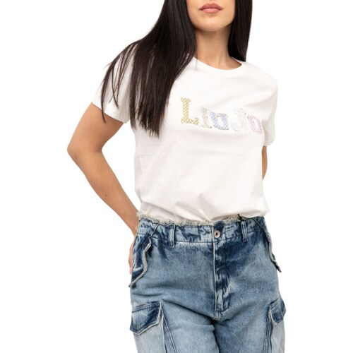 Textil Mulher T Shirt Moda Liu Jo TA4204JS923 Branco