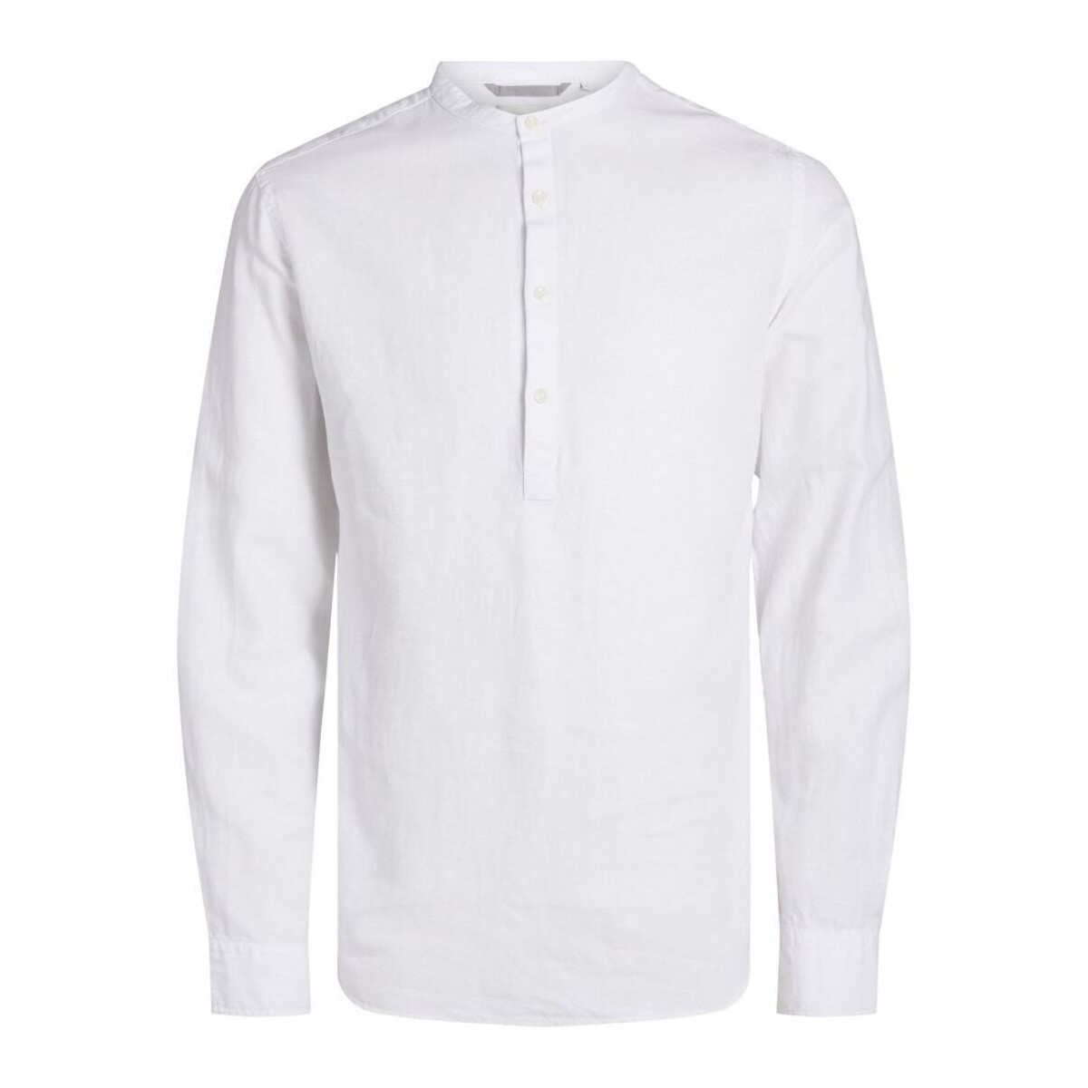 Textil Homem Camisas mangas comprida Jack & Jones 12251025 MAZE-BRIGHT WHITE Branco