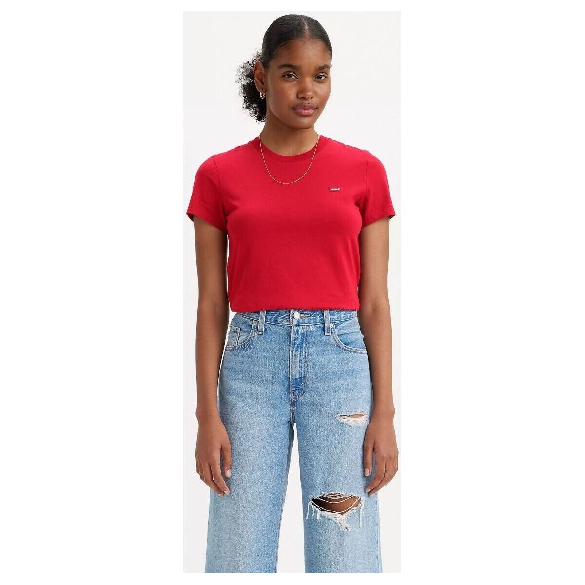 Textil Mulher T-shirts e Pólos Levi's 39185 0303 - PERFECT TEE-CRIPT RED Vermelho