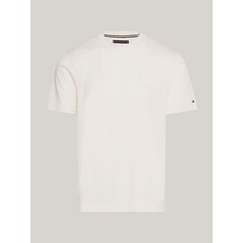 Textil Homem T-shirts e Pólos Tommy Hilfiger MW0MW31526 MERCERIZED TEE-YBR WHITE Branco
