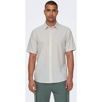Textil Homem Camisas mangas comprida Only & Sons  22028130 ROAN Bege