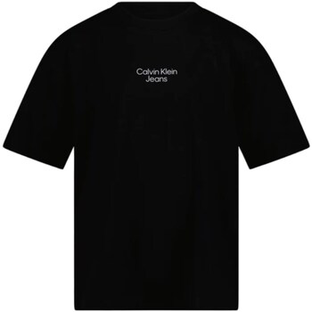 Textil Rapaz T-shirt mangas compridas Calvin Klein JEANS kardashian IB0IB02034 Preto