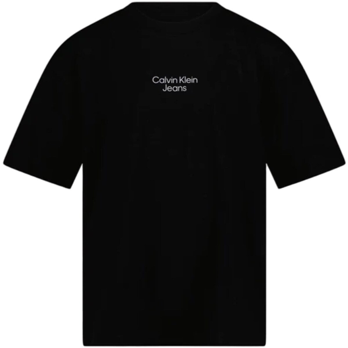 Textil Rapaz Calvin Klein Czarny T-shirt z odwróconym logo Svart huvtröja med normal passform och CK-logga IB0IB02034 Preto