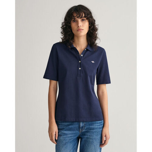 Textil Mulher T-shirts pattern e Pólos Gant Polo em algodão piqué Shield Azul