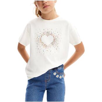 Textil Rapariga T-Shirt mangas curtas Desigual  Branco