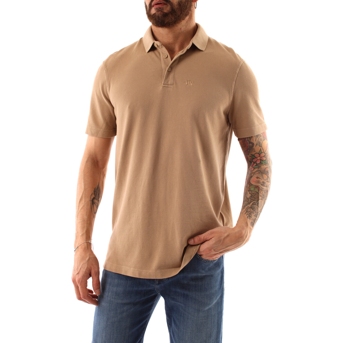 Textil Homem Polos mangas curta EAX 3DZFABZJXUZ Branco