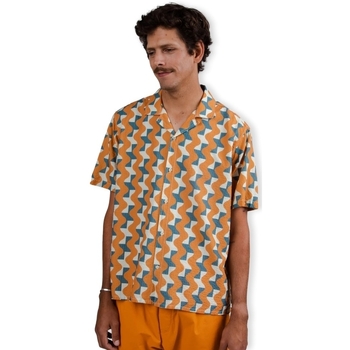 Textil Homem Camisas mangas comprida Brava Fabrics Camisa Big Tiles Aloha - Ochre Multicolor