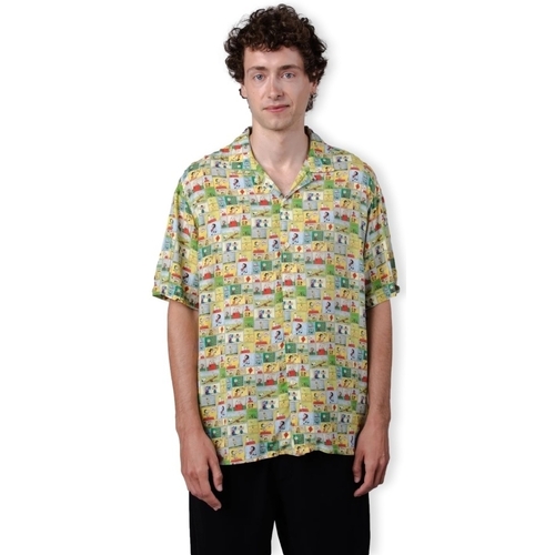 Textil Homem Camisas mangas comprida Brava Fabrics Camisa Peanuts Comic Aloha - Yellow Amarelo