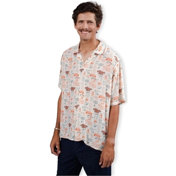 Textil Homem Camisas mangas comprida Brava Fabrics Camisa Buffet Aloha - Sand Branco