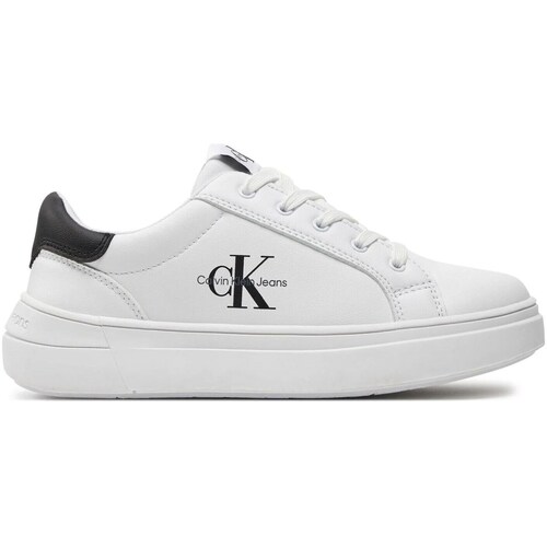 Sapatos Rapaz buy calvin klein super king duvet cover Sneakers CALVIN KLEIN JEANS Chunky Sole Laceup Pu-Ny YM0YM00050 White Sand PGA V3X9-80876-1355 Branco