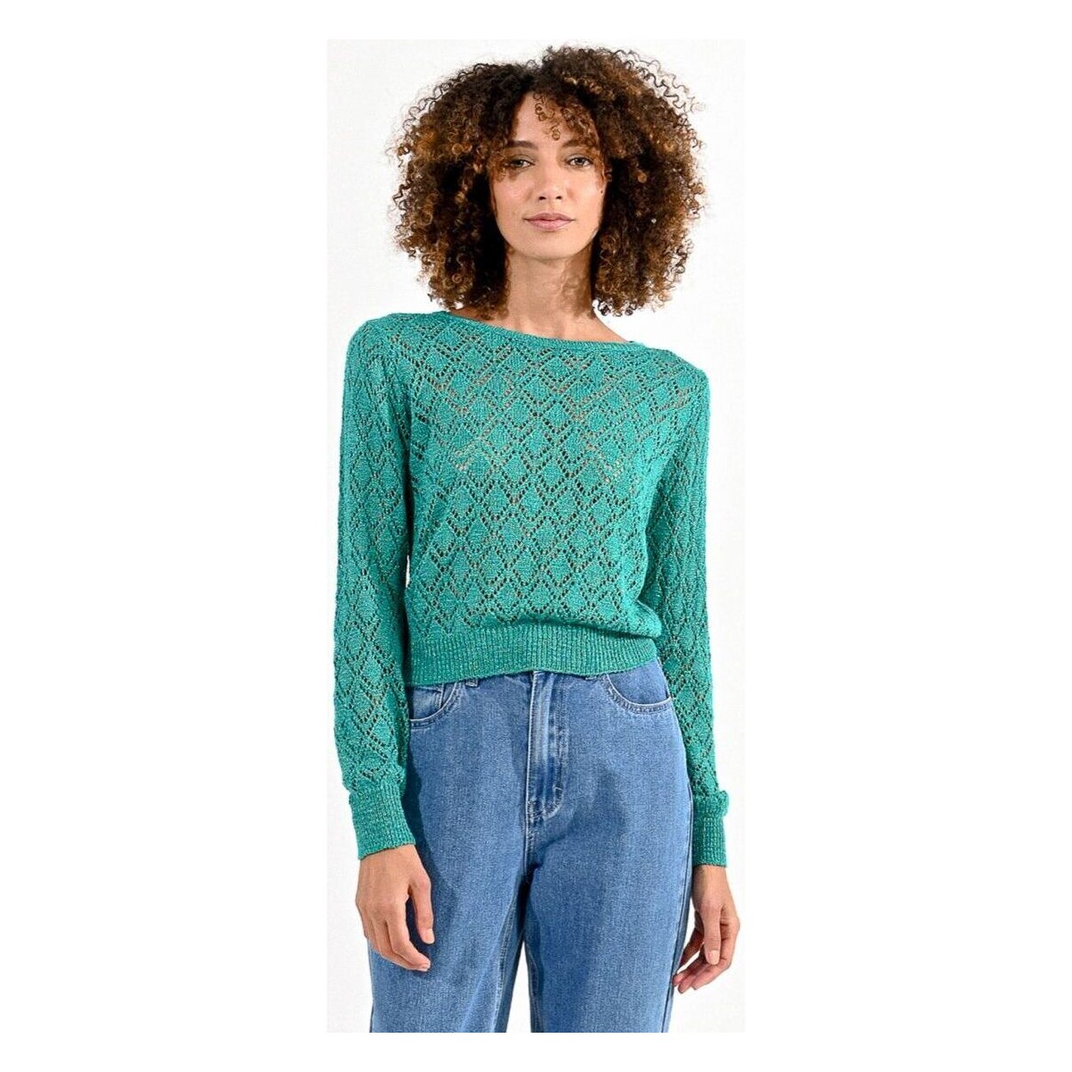 Textil Mulher camisolas Molly Bracken LA1499CP-EMERALD GREEN Verde