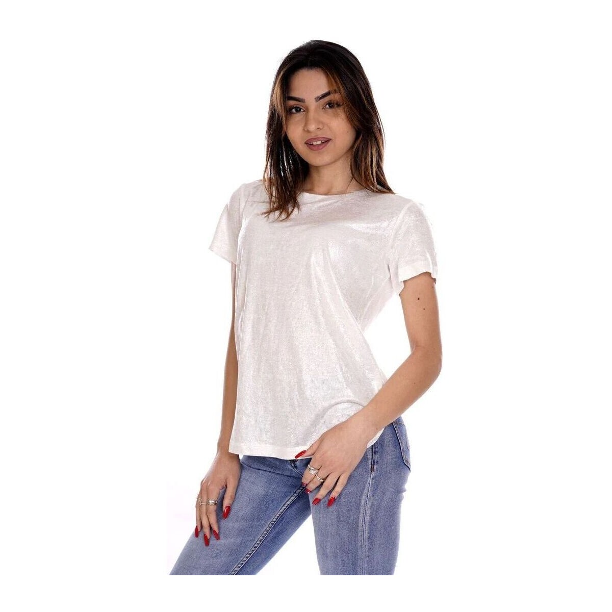 Textil Mulher Dolce & Gabbana sheer lace shirt TS103CP-WHITE Branco
