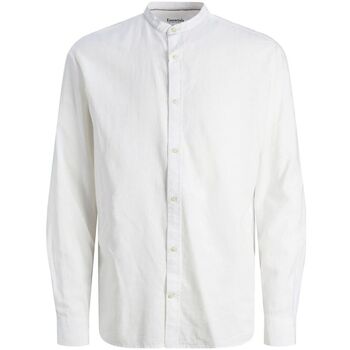 Textil Homem Camisas mangas comprida Jack & Jones 12248385 SUMMER BAND-WHITE Branco