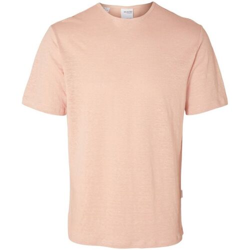 Textil Homem T-shirts e Pólos Selected 16089504 BETH LINEN SS-CAMEO ROSE Rosa