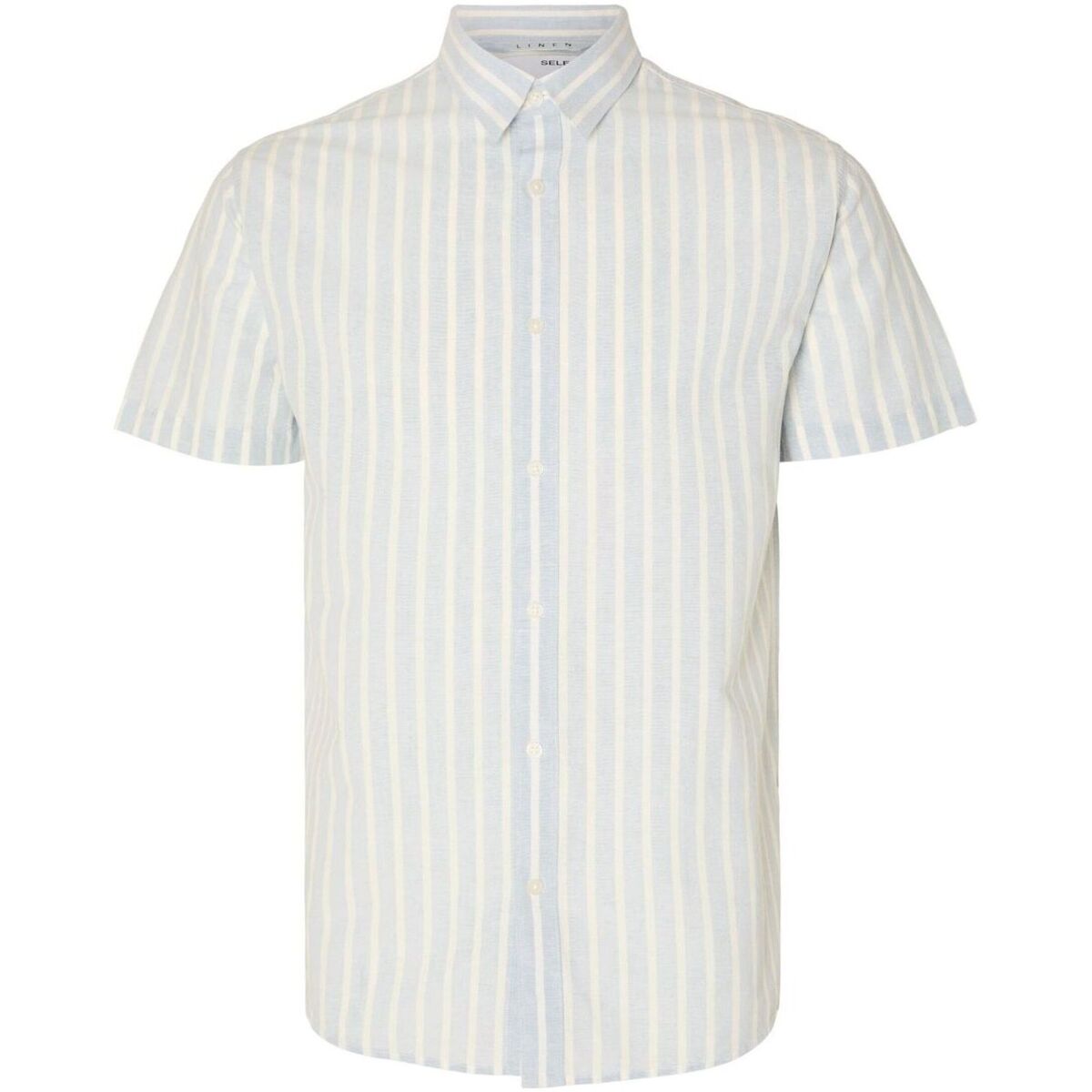 Textil Homem Camisas mangas comprida Selected 16092495 LINEN SHIRT SS-CASHMERE BLUE Azul