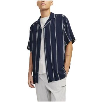 Textil Homem Camisas mangas comprida Jack & Jones  Azul