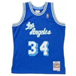 Textil Homem T-Shirt mangas curtas Mitchell And Ness Nba Swingman Los Angeles Lakers Shaquille O'neal Branco, Azul