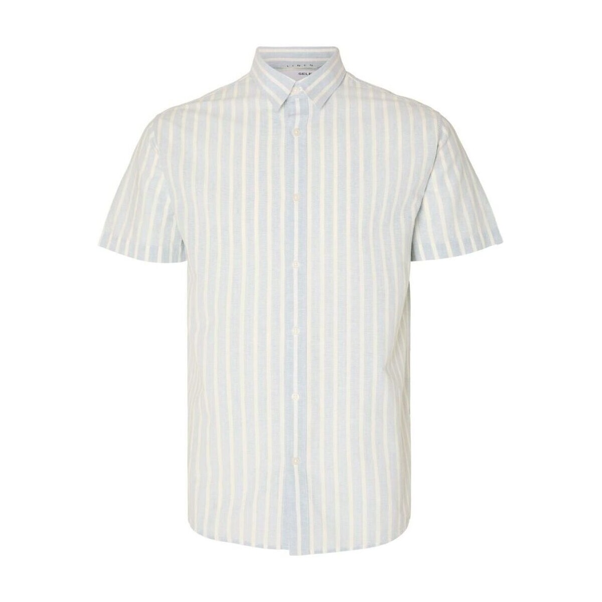 Textil Homem Camisas mangas comprida Selected 16092495 LINEN SHIRT SS-CASHMERE BLUE Azul