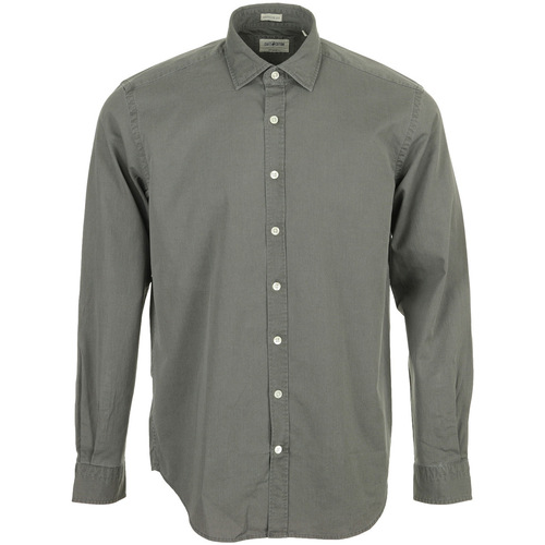Textil Homem Camisas mangas comprida CafÃ© Coton Walk & Fly Cinza