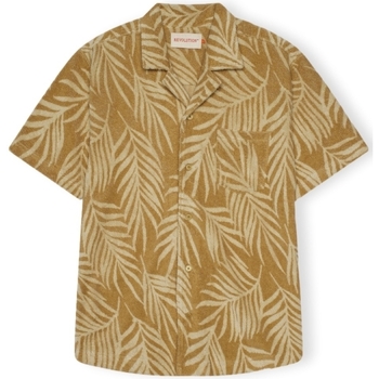 Textil Homem Camisas mangas comprida Revolution Camisa Terry Cuban 3101 - Khaki Amarelo