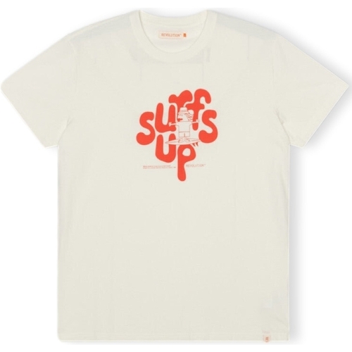 Textil Homem T-shirts e Pólos Revolution T-Shirt Regular 1344 SUF - Off White Laranja